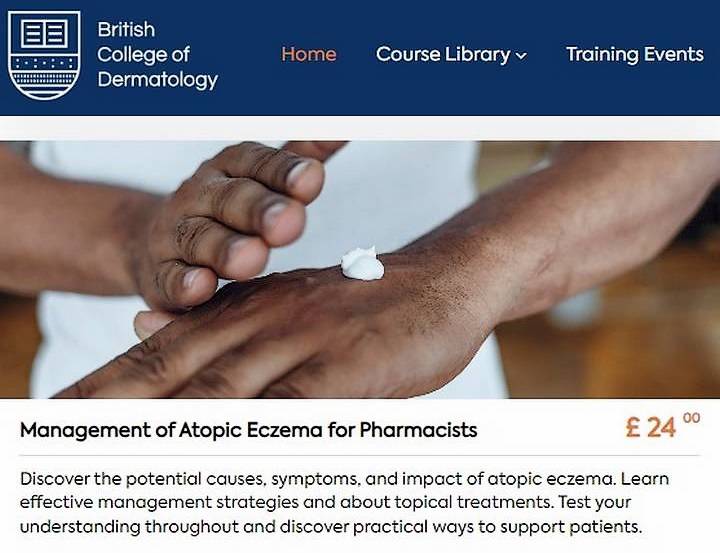 Pharmacists dermatology course sample